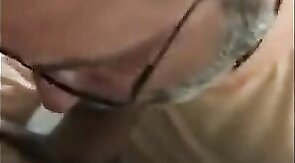 Old Man Receives a Blowjob