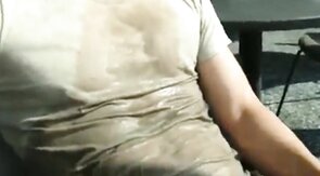 Public Masturbation: Airport Pee and Cum
