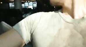Public Masturbation: Airport Pee and Cum