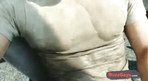 Public Masturbation: Airport Pee and Cum