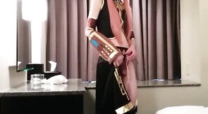 Asian Crossdresser Cums Cosplaying