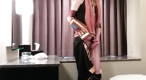 Asian Crossdresser Cums Cosplaying