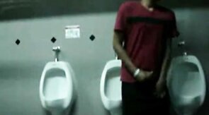 Public Handjob in a Restroom by Bigcockflasher
