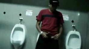 Public Handjob in a Restroom by Bigcockflasher