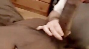 Muscular Amateur Sucks a Huge Black Cock