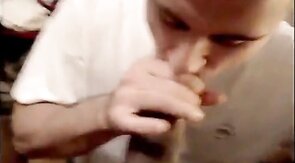 Muscular Amateur Sucks a Huge Black Cock
