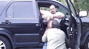 Bear Sucks Cock Outdoors