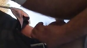 Mature Daddy Strokes Outdoors