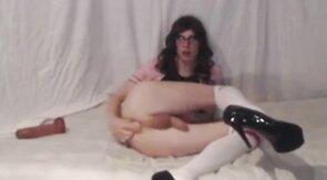 Cute Amateur Crossdresser Masturbating