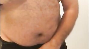 Fat Bear Stroking His Big Cock