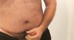 Fat Bear Stroking His Big Cock