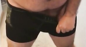 Fat Bear Stroking His Big Cock