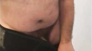 Fat Bear Stroking His Big Cock