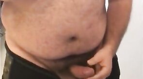 Fat Bear Stroking His Big Cock