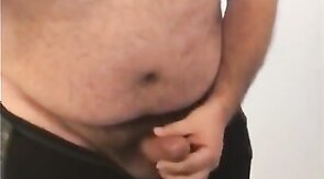 Fat Bear Stroking His Big Cock