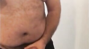 Fat Bear Stroking His Big Cock