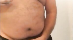 Fat Bear Stroking His Big Cock