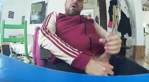 Big-Cock Bear Masturbating on Webcam