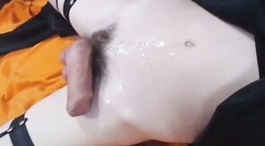 Big-cock crossdresser cums on webcam