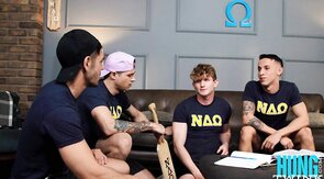Amateur college orgy with horny twunks