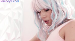Cosplaying femboi roseboi rimmed and ravaged