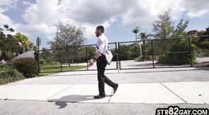 Baited straight office jock going gay