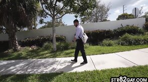 Baited straight office jock going gay