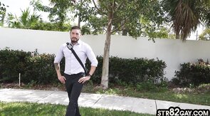 Baited straight office jock going gay