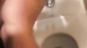Hardcore Action in the Bathroom with Gaping and Handjobs
