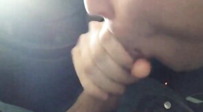 Dirty Car Blowjob: Outdoor Amateur Fun with CIM Swallow