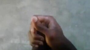 Huge Black Cock Masturbating and Cumming Outdoors