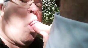 Bears' Outdoor Blowjob Party