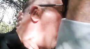 Bears' Outdoor Blowjob Party