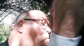 Bears' Outdoor Blowjob Party