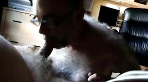 Hairy Grandpa Sucks and Swallows