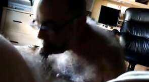 Hairy Grandpa Sucks and Swallows