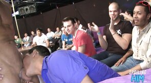Real amateur party ends in cock blowjob