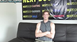 Skinny cute jock solo masturbating