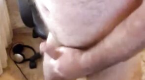 Hairy Bear Daddy Strokes His Cock Solo