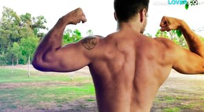 Athletic hunk analdrilling his lover