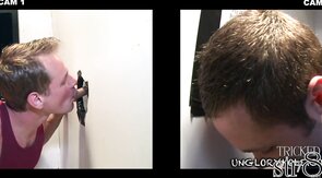 Baiting fool straight guy at gloryhole