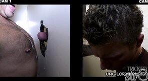 Fooled straight guy trying gay gloryhole