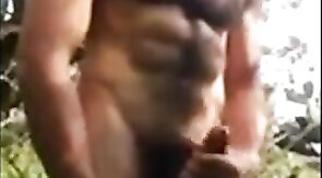 Big-Cock Latino Public Forest Masturbation Solo
