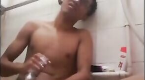 Thai Twink Masturbates in the Shower