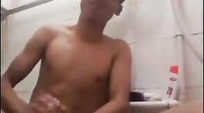 Thai Twink Masturbates in the Shower