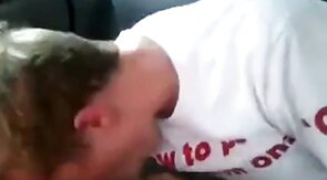 Young Blonde Gives Daddy Roadhead