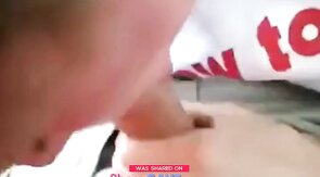 Young Blonde Gives Daddy Roadhead