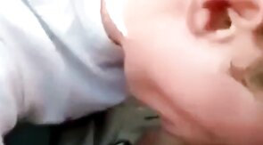 Young Blonde Gives Daddy Roadhead