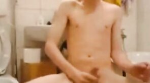 Cute Skinny Twink Plays with Big Cock