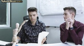 Office twunk tempting straight boss